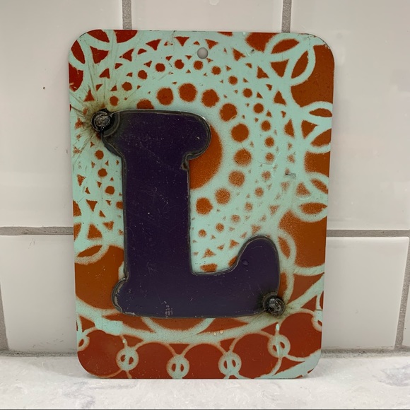 Handmade Recycled Metal Letter L Sign - Picture 3 of 5